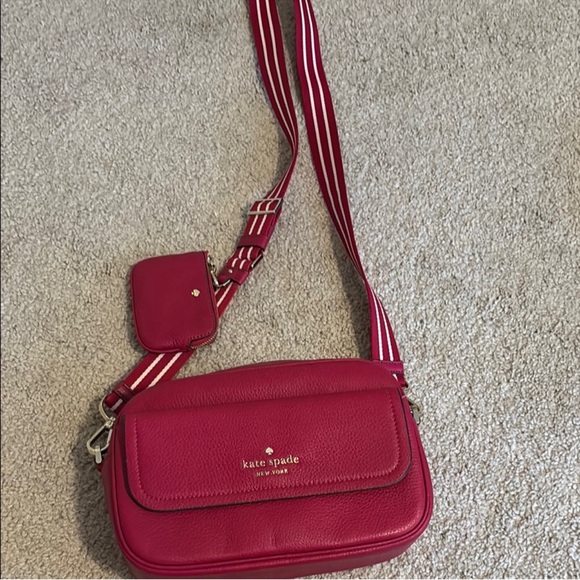 ♠️♥️KATE SPADE NY ♥️♣️ ROSIE PEBBLED LEATHER FLAP BAG CAMARA BAG - Picture 3 of 6